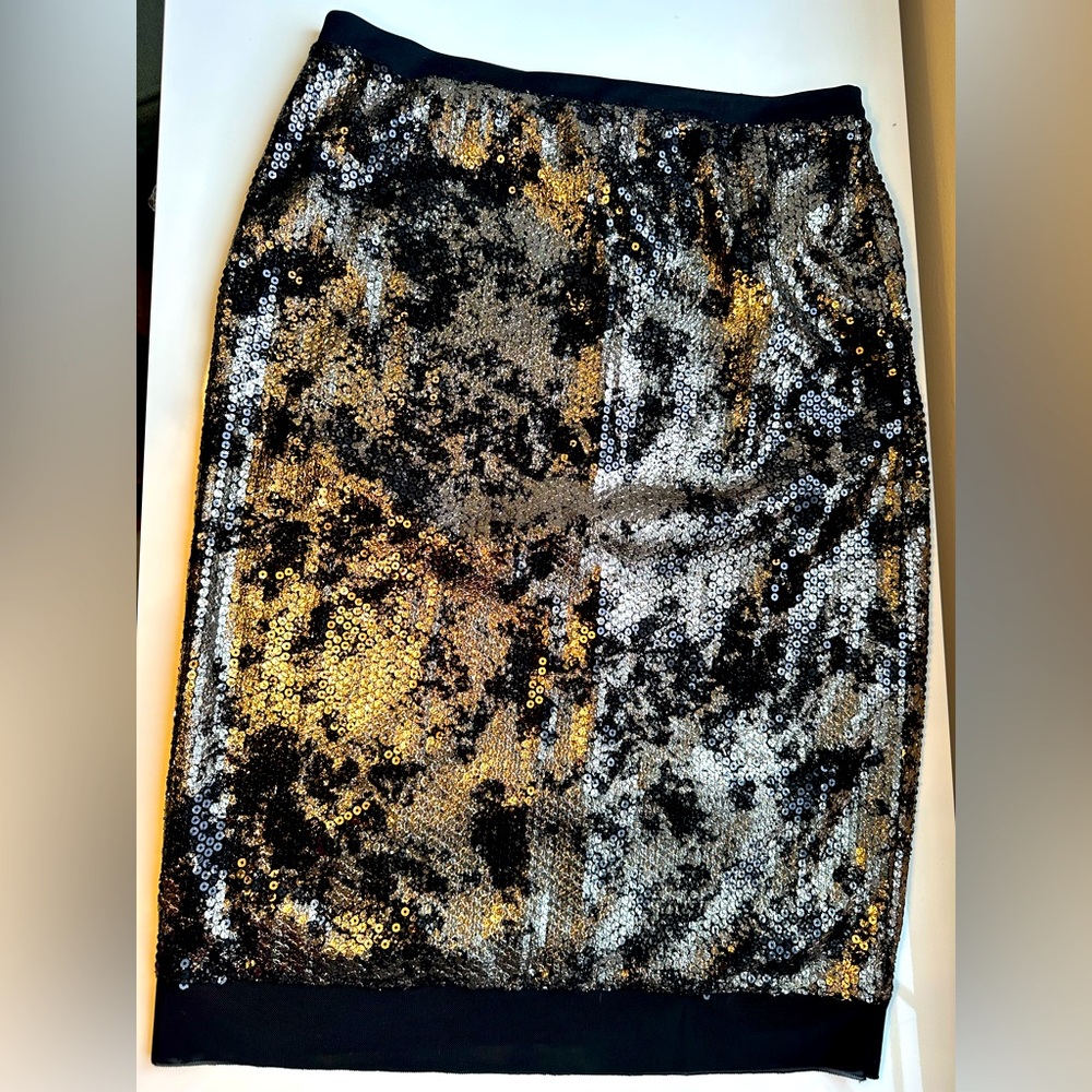 Gold & Black Midi skirt